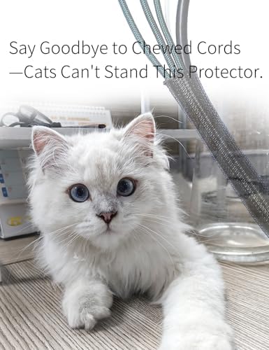 Cable Management Split Wire Loom Sleeve - Cord Hider & Protector for Desk, Pet Chew Proof, Wire Cover Organizer, Flexibl