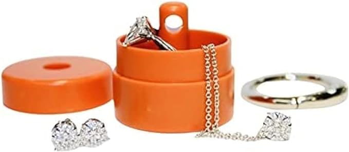 Lion Latch Travel Jewelry Box Case, Ring Holder on Shark Tank - Ring Holder for Women Girls with Keychain, Small Jewelry Organizer Boxes, Portable Ring Keeper Key Chain, Jewelry Storage Case