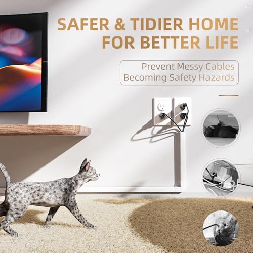 Delamu TV Cord Hider Wall, 142in Cable Hider, Large Cord Covers for 3-4 Wires on Wall, Paintable Wire Hiders Wire Covers