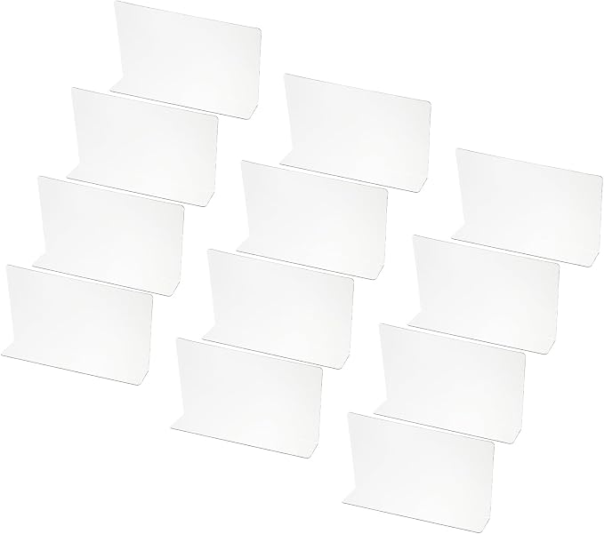 PATIKIL 12 Pack Shelf Dividers for Closet Organization, 7.9x1.57x4.7 Acrylic Closets Separator Kitchen Cabinet Shelves Under Bed Blocker for Bedroom Kitchen Office, Clear