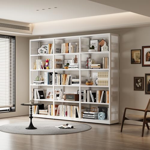 SteeLoong 5 Tier Bookshelf -Metal Bookcase with 4 Adjustable Shelves