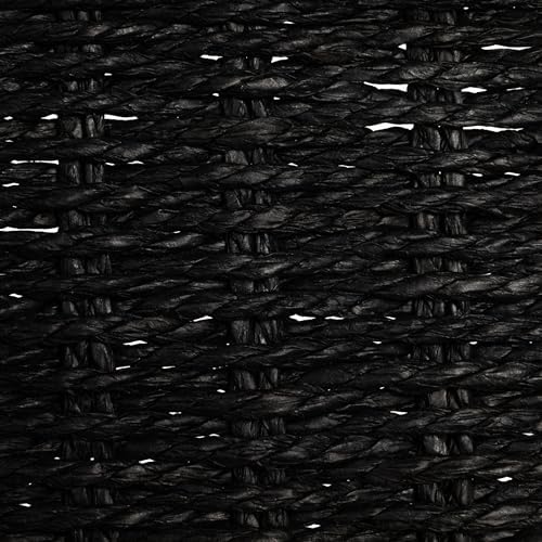 Household Essentials Handwoven Paper Rope Rectangular Storage Basket, Black