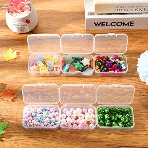 SATINIOR 24 Pcs Small Clear Plastic Container Box, 2.5 x 1.7 x 0.8 in