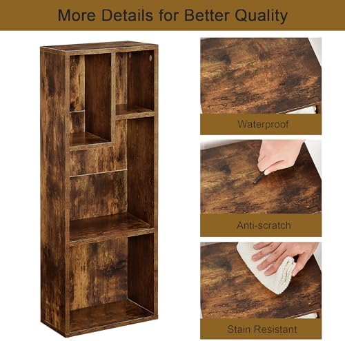 VECELO Cubby Storage Organizer Bookcase, Open Cube Display Shelf Cabinet, Freestanding Multicompartment Bookshelf for De