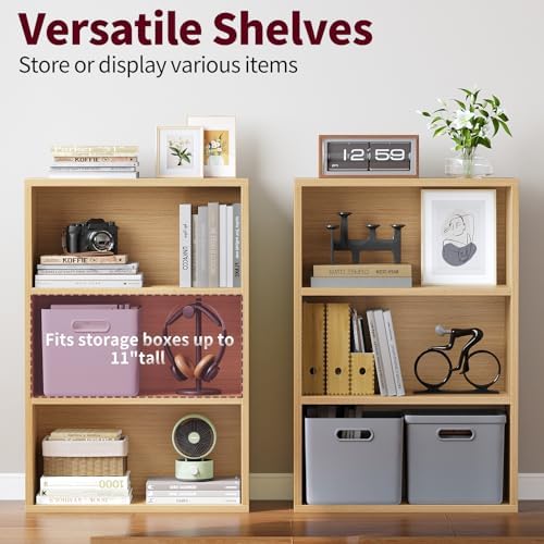 Book Shelf,3-Tier Bookshelf Storage Shelves, 35 Inch Bookcase