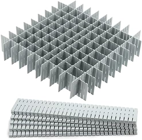 acDesign 40Pcs Drawer Dividers, Adjustable Drawer Organizer for Socks, Underwear, Lingerie, Makeup, Bedroom Office Kitchen Storage (Grey)