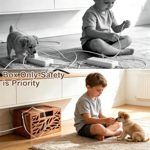 Wooden Cable Management Box, Large Cord Hider Box, Cord Box