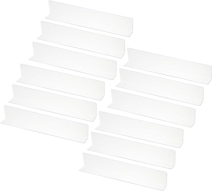 PATIKIL 12 Pack Shelf Dividers for Closet Organization, 13.8x1.57x2.4 Acrylic Closets Separator Kitchen Cabinet Shelves Under Bed Blocker for Bedroom Kitchen Office, Clear