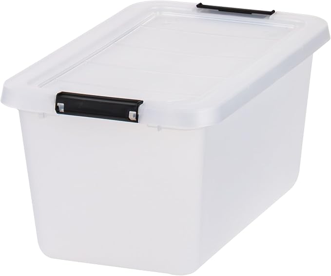 IRIS USA 6-Pack Clip Box with Latching Lids, 13 Quart Craft Storage Bins, Art & Writing Supply Containers for Home, Office & Classroom Organization