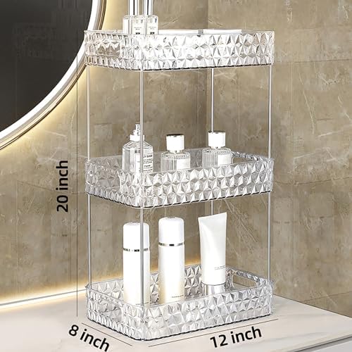 Makeup Organizer for Vanity,High-Capacity Clear Makeup Storage Perfume Organizers,Cosmetic Display Cases,Bathroom Counte