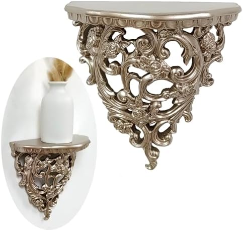 Z metnal Small Victorian Decorative Floating Shelves, Wall Mounted Decor Shelves, Classic Wall Display Organizer, Retro 