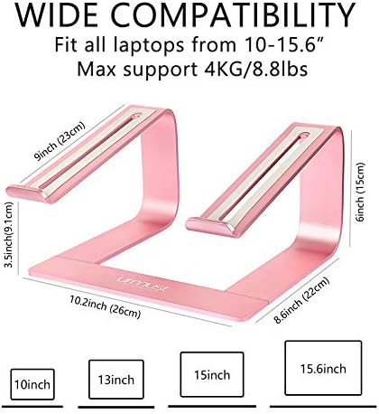 Urmust Laptop Stand for Desk, Pink, Up to 15.6" Laptop