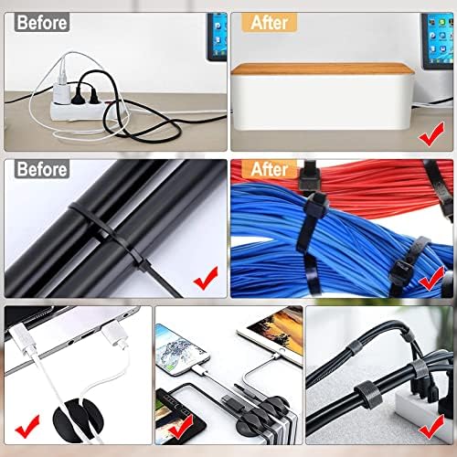128PCS Cable Management Box 3Pack Cable Management Kit for Power Strip to Hide Wires,Cord Hider Boxes,Cord Box Safe ABS 