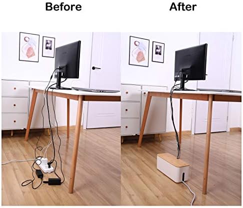 Changsuo Cable Management Box Set Cable Organizer Boxes for Extension Cord Power Stripe Surge Protector Wire Management 