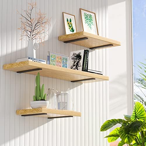 Floating Shelf Brackets 12 Inch 4 Pack, Hidden L Brackets for Shelves Black