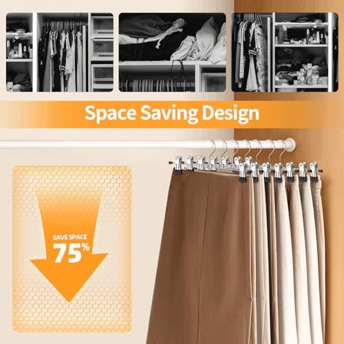 Pants Hangers with Clips Skirt Hangers for Women 30Pack