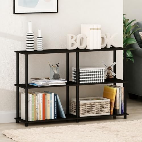 Furinno Turn-N-Tube Toolless Assembly Storage Shelves, 3-Tier 47.4 Inch Book Shelf, Corner Shelf, for Organization and S