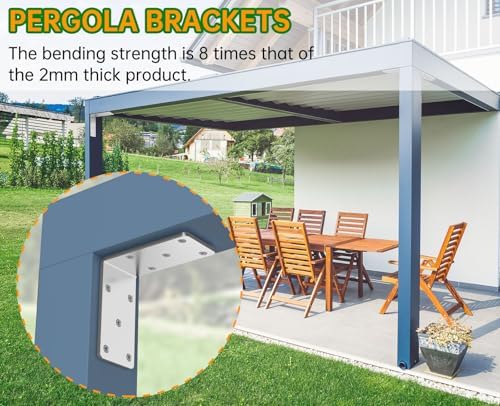 (8PCS) Heavy Duty L Brackets 5x5x2.5 for Wood,Metal Shelf Brackets,90 Degree Corner Bracket,Large Right Angle Bracket, P