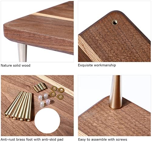 Monitor Stand Riser All Solid Wood Monitor Riser Multi-Purpose Monitor Stand for Laptop Computer iMac Pc (Walnut)