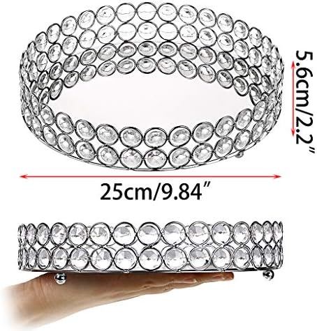 Hipiwe Crystal Make up Tray, Mirror Perfume Tray Bathroom Storage Trays Jewelry Trinket Trays Vanity Cosmetic Organizer 