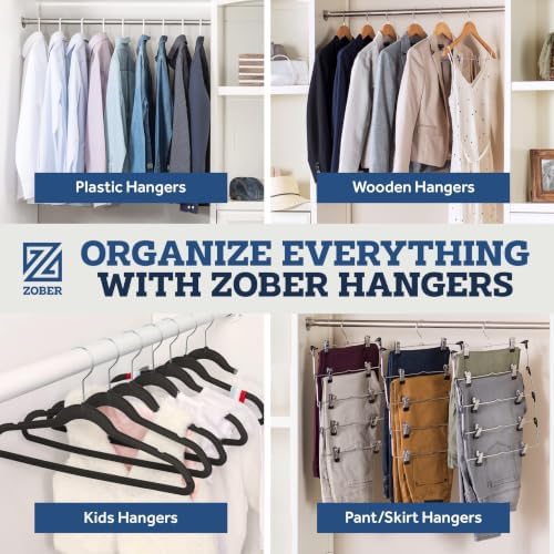 Zober Black Plastic Hangers 50 Pack, Clothes Hangers Plastic