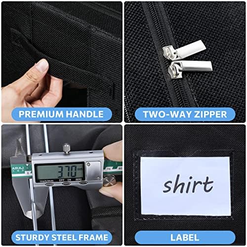 CYhom 3Pack Foldable Storage Bins - Frame Storage Box Linen Fabric Stackable Clothes Container Organizer with Clear Wind