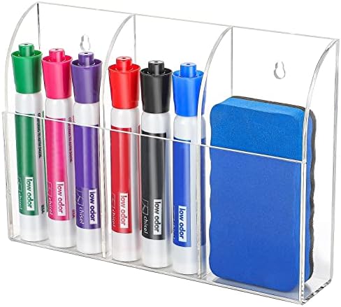 MaxGear Wall Marker Holder & Remote Control Organizer 3-Compartment