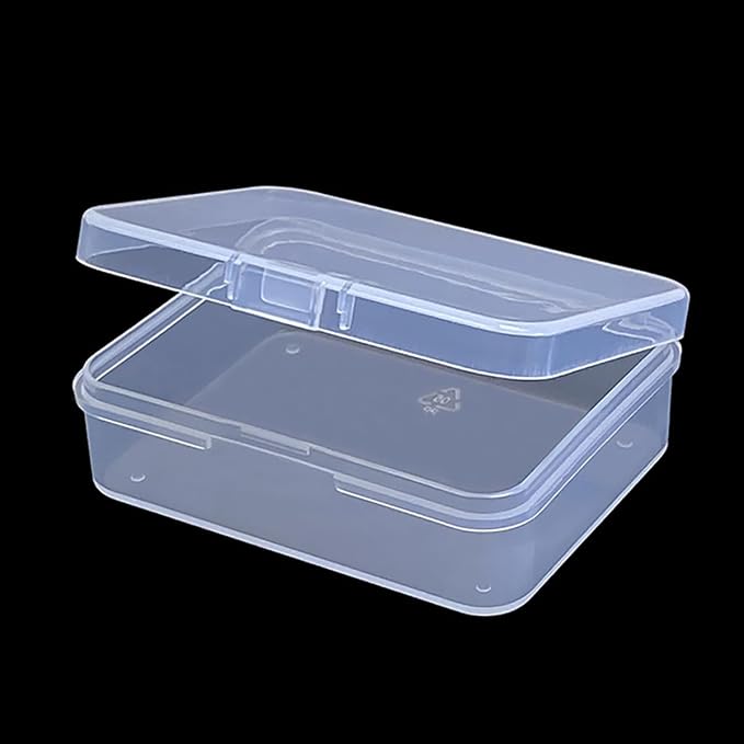 12 Pack Rectangle Small Plastic Containers (2.84 x 2.21 x 0.95 Inch), Small Plastic Containers, Mini Bead Organizer for items, Crafts, Beads, Coins, Jewelry and Business Cards