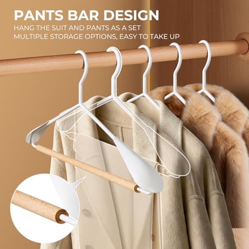 16.7 Inch Wooden Wide Shoulder Hangers for Sweater,Coat,Suit,20 Pack