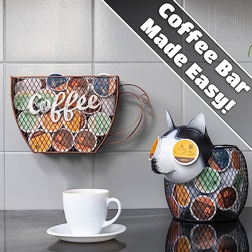 Made Easy Kit Coffee Pod Organizer - Home Coffee Bar Functional Décor - Café Station Countertop Storage Accessories (Hus