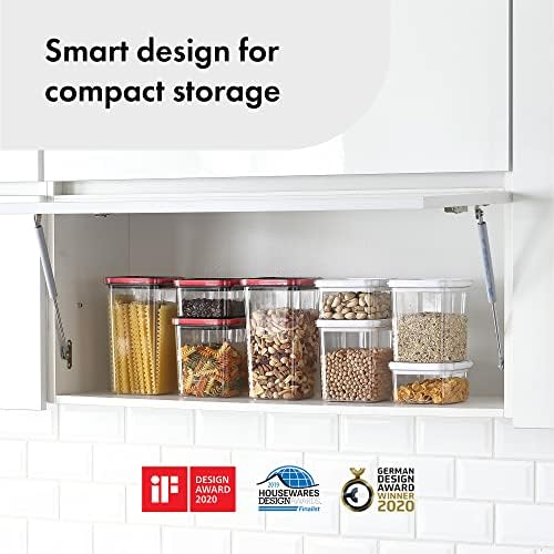 Neoflam Smart Seal Patent Airtight Kitchen Pantry Canister/Organizer Clear Plastic Container with Simple Twist Lids, Leak Proof, Dishwasher Safe, BPA Free, Cereal, Flour, Dry Food Storage 4 Piece Set