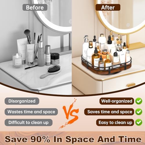 12" Large Lazy Susan Turntable Organizer -Rotating Spice Rack for Table Top