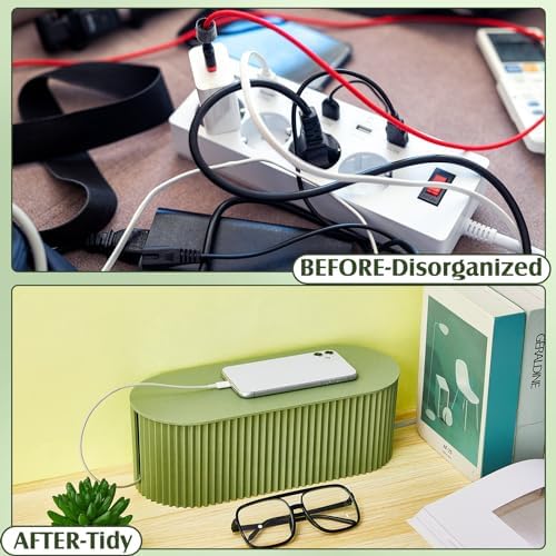 2 Pcs Cable Management Box, Fits Most Power Sockets, 11.8x5.1x4.3 in