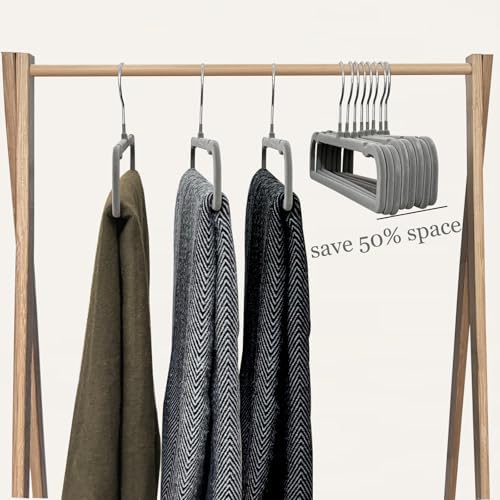 Velvet Pants Hangers 20 Pack,Premium Non Slip Velvet Hangers,Thin Space Saving Slim Clothes Hangers with 360° Swivel Hook,13.77inch
