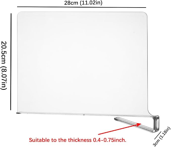 8-Pack Clear Shelf Dividers - Purse Organizer for Closet - Shelf Dividers for Closet Organization - Sweater Storage for Closet - Clothes Organizer for Closet - Closet Shelves Organizer