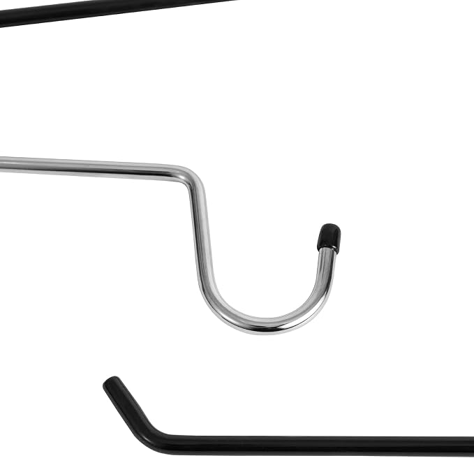 VASLIM Extra-Wide Drapery Hangers Blanket Hangers Heavy Duty Black Vinyl Coated Nonslip - Holds Up to 40 Lbs - Great for Quilts, Comforters, Table Cloths, Bedding, Towels, Rugs (8 Pack)