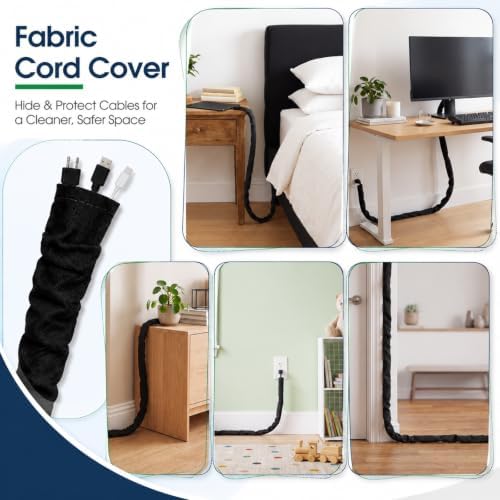 4 Pcs 6 Feet Linen Fabric Cord Cover, Decorative Cable Sleeve