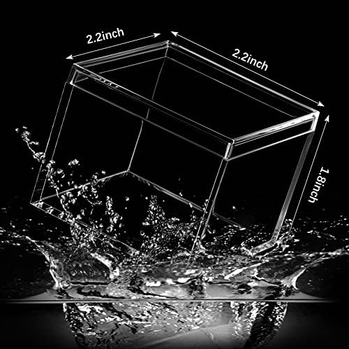 Blulu 8 Pcs Clear Acrylic Box with Lid, 2.2 x 2.2 x 1.8 Inch, Classic Style