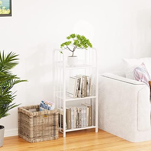 Bookshelf Storage Shelf Small Bookcase Freestanding Storage Stand for Living Room, Bedroom, Kitchen Rust Resistance, Eas
