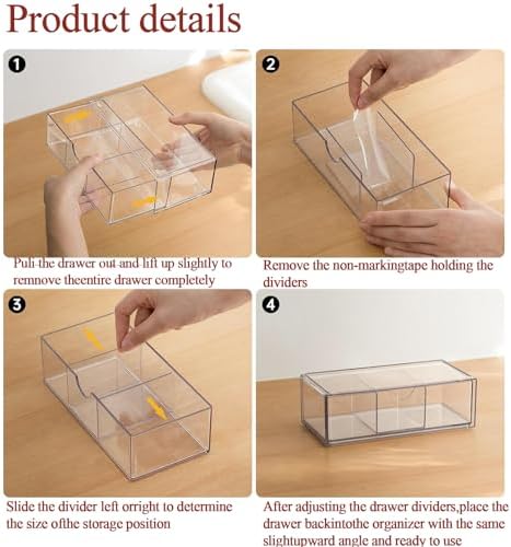 Hair Accessories Organizer for Girls, Clear Acrylic Hair Tie Organizer, or Headband, bows，Cute Small Stackable Storage D