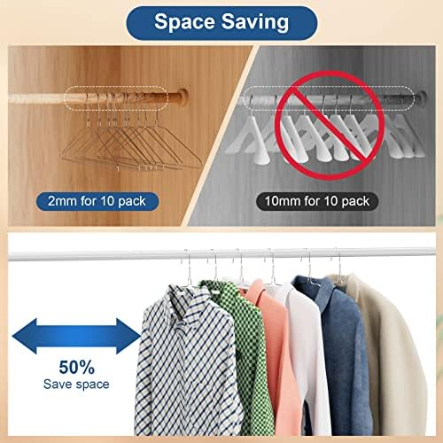 SPECILITE Wire Metal Clothes Hangers Bulk 200 Pack, Ultra Thin, Silver
