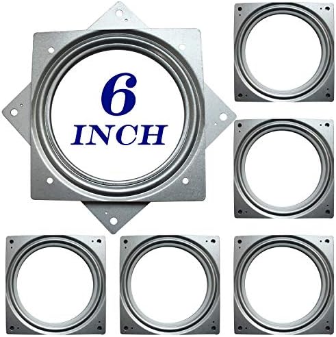 6Pack 6Inch Lazy Susan Hardware Square Rotating Bearing Plate Turntable