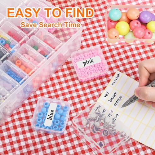 46Pcs Bead Organizer Set, Premium Small and Medium Clear Plastic Storage Boxes for Jewelry Making Crafts Screws Seeds DI