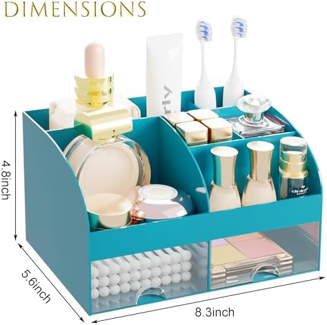 Makeup Organizer with 2 Drawers, Cosmetic Storage for Dresser Vanity and Bathroom Countertop,Make up organization and Sk
