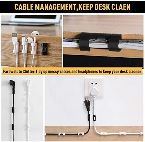 Cable Clips with Strong Self-Adhesive, XIAOXI Cable Management TV PC Wire Holder Sticky Tidy and Organizer Cord and Wire