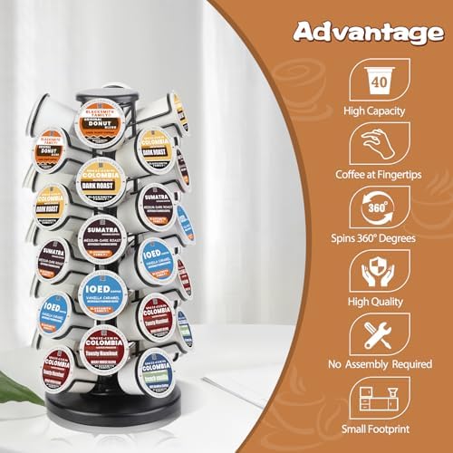 K Cup Holder-Coffee Pods Holder Storage Organizer Stand 40 Pods Capacity