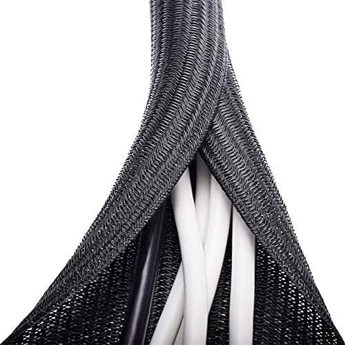 ZhiYo 20ft - 4/5 inch Cable Sleeve, Cord Wrap Wire Protector Tubing for Pets, PC Cable Wrap, Computer Cable Management S