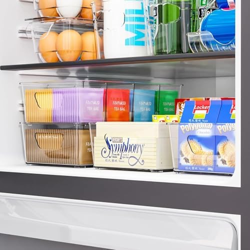 Stackable 2 Pack Snack Organizer for Pantry Shelf,Clear Pantry Organizers and Storage Bins for Fridge,Office,Cupboard,Pl