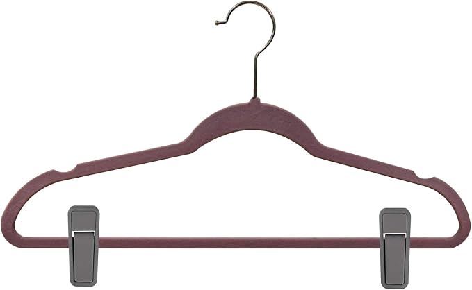 Premium Heavy Duty ABS Plastic Slim-line Hanger Set of Finger Clips for Velvet Hangers - 20 Pack (Gray)