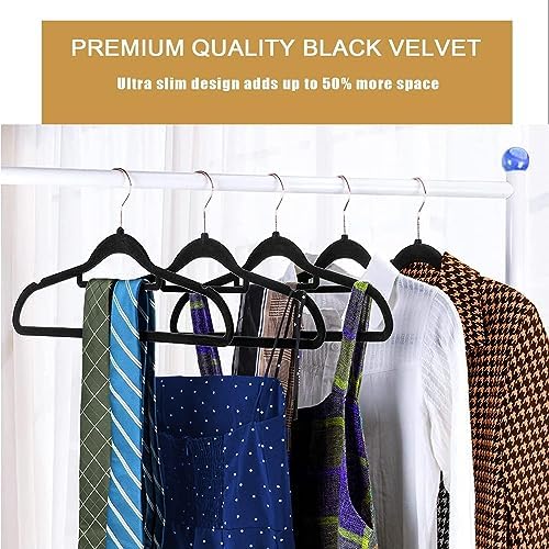 GVTECH Premium Velvet Hangers, [50 Pack] Non Slip and Heavy Duty Velvet Suit Hangers (45cm) with Tie Bar, 360° Swivel Hooks, Sturdy to Hold Jumper, Pullovers, Jackets & Hoodies (White, 50 Pack)